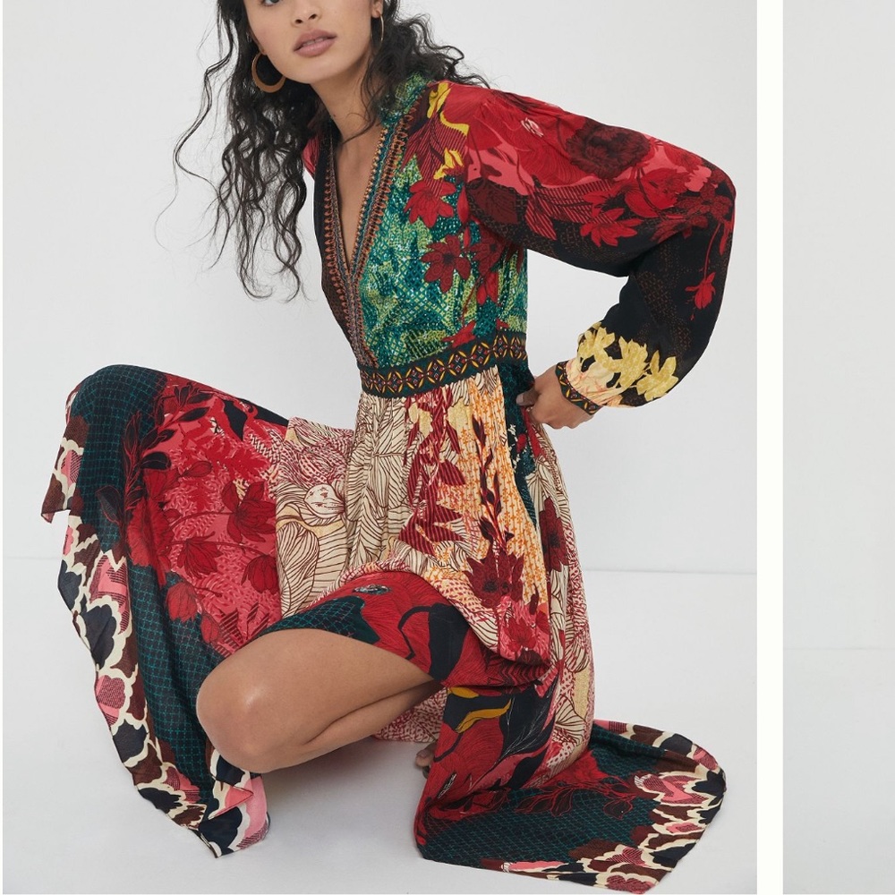 Anthropologie Contrast Maxi Dress